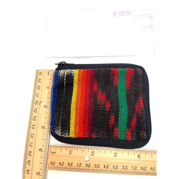 Colorful Woven Coin Purse With Zipper A450 - Picture 4 of 4